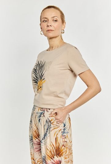 T-shirt damski z bawełny