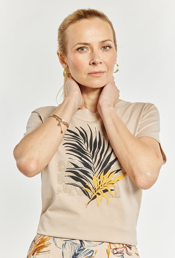 T-shirt damski z bawełny