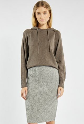 Spódnica midi z wełną