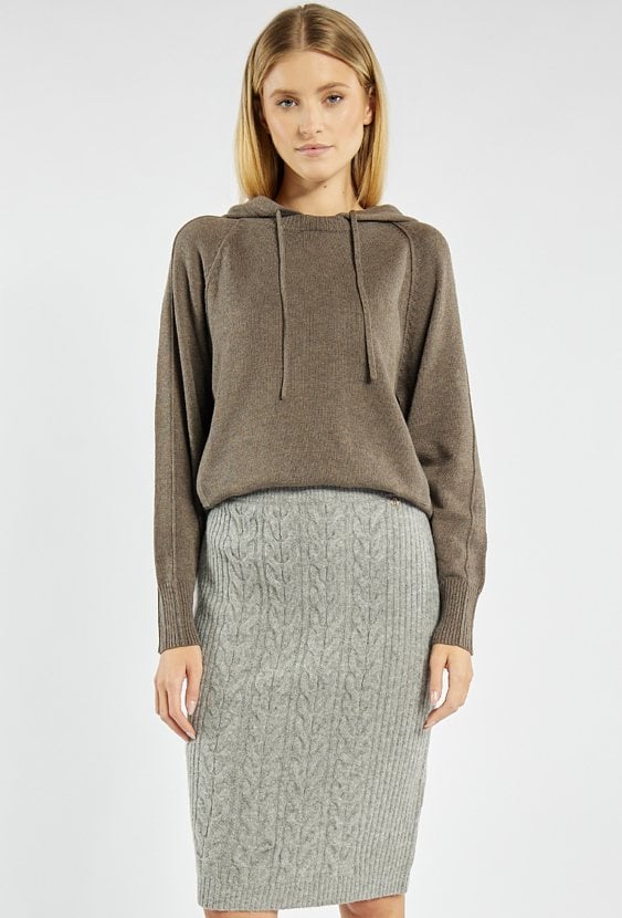 Spódnica midi z wełną