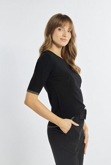 Sweter damski z krótkim rękawem