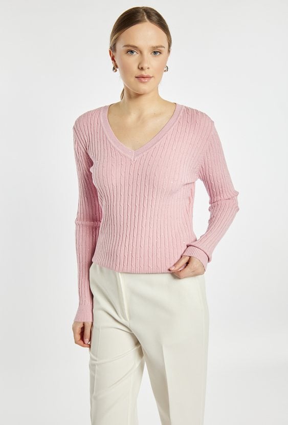 Dopasowany sweter damski