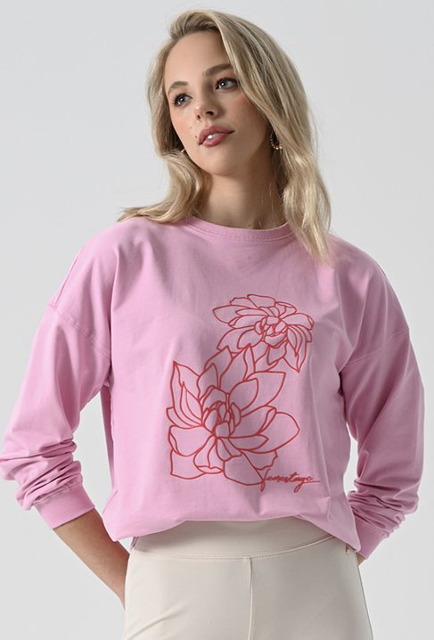 Róża bluza z aplikacją