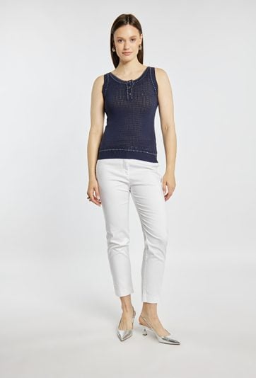 Ażurowy sweter damski