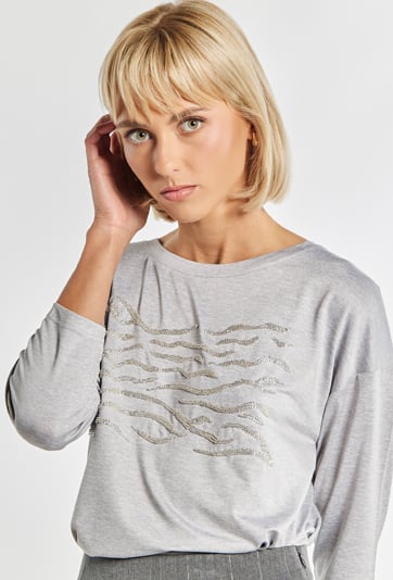 Bluzka damska z błyszczącym wzorem