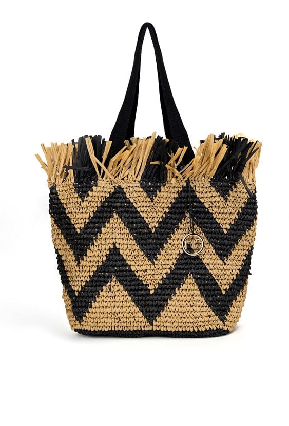 Koszyk NOBO w etniczny wzór z frędzlami