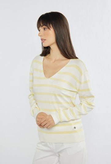 Damski sweter w paski