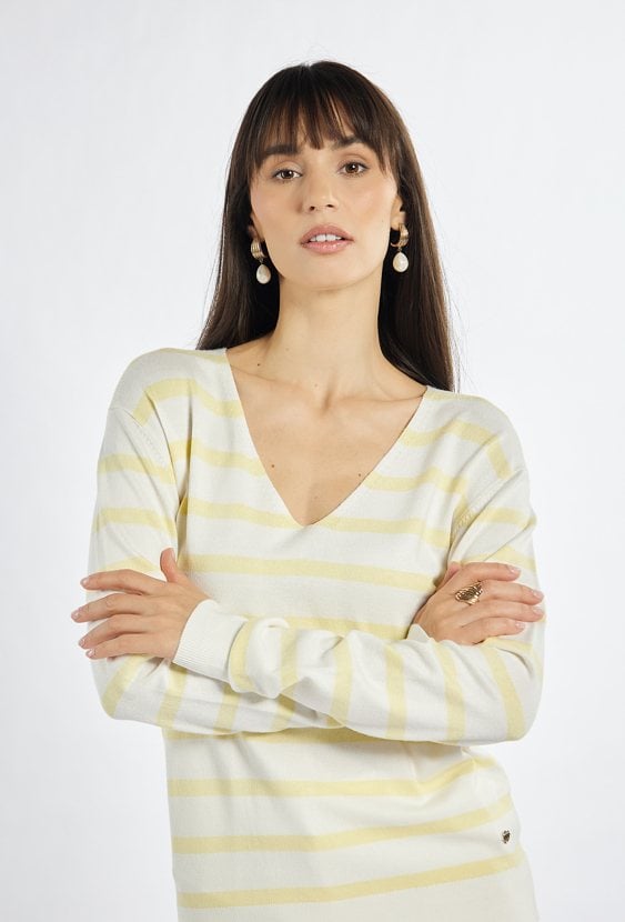 Damski sweter w paski