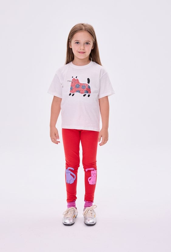 T-shirt dziewczęcy z aplikacją z dwustronnych cekinów