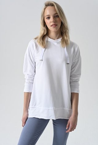 Biała bluza z kapturem