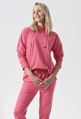 Różowa bluza z kapturem