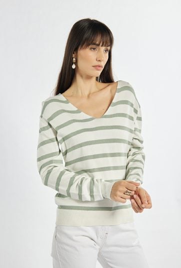 Damski sweter w paski