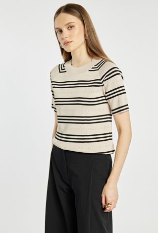 Wiskozowy sweter w paski