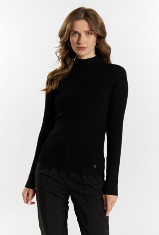 Prążkowany golf damski