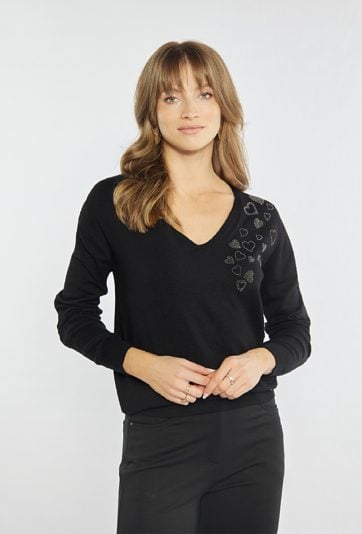 Czarny sweter damski