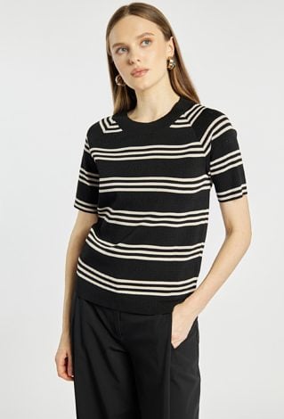 Wiskozowy sweter w paski