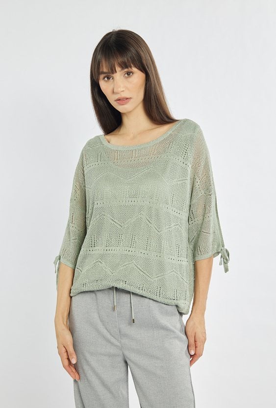 Ażurowy sweter damski