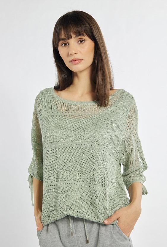Ażurowy sweter damski