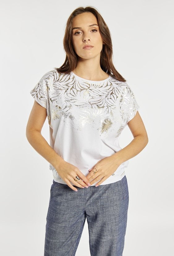 T-shirt z połyskującym wzorem