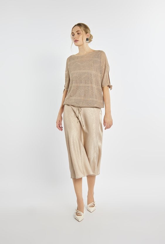 Ażurowy sweter damski