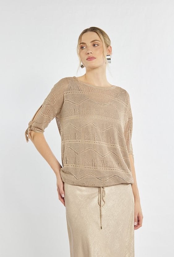 Ażurowy sweter damski