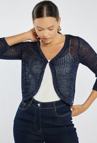 Ażurowy sweter damski