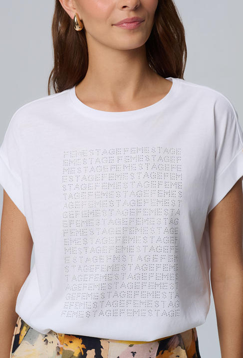 Biały t-shirt z aplikacją