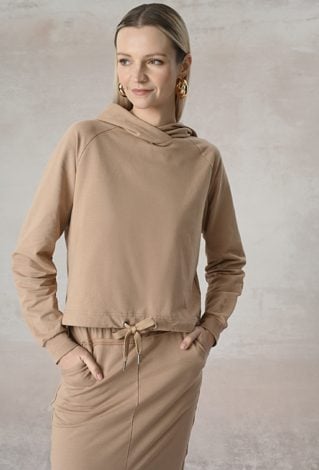 Beżowa bluza z kapturem