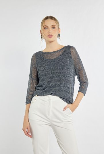 Sweter z siateczkowego materiału