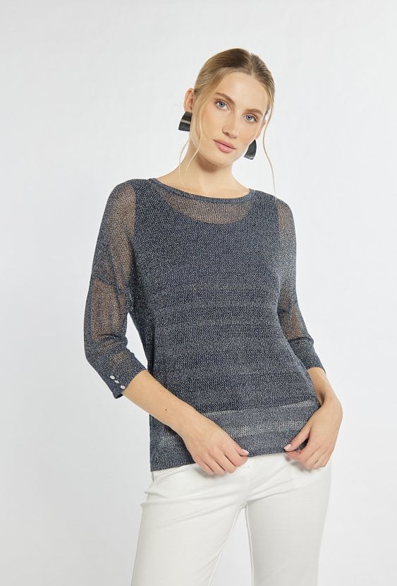 Sweter z siateczkowego materiału