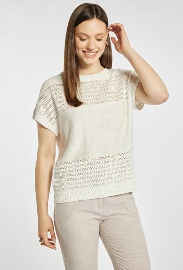 Ażurowy sweter damski