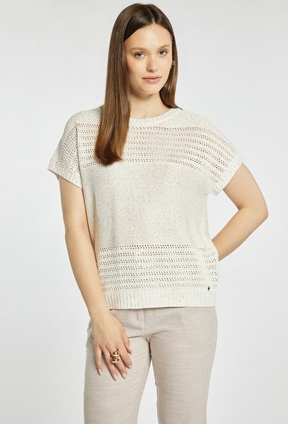 Ażurowy sweter damski