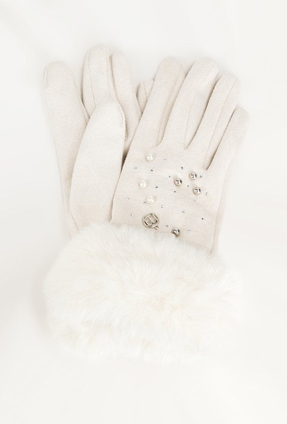 Rękawiczki z futrzanym mankietem