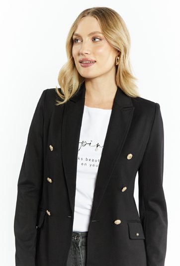 Dwurzędowa marynarka z ozdobnymi guzikami