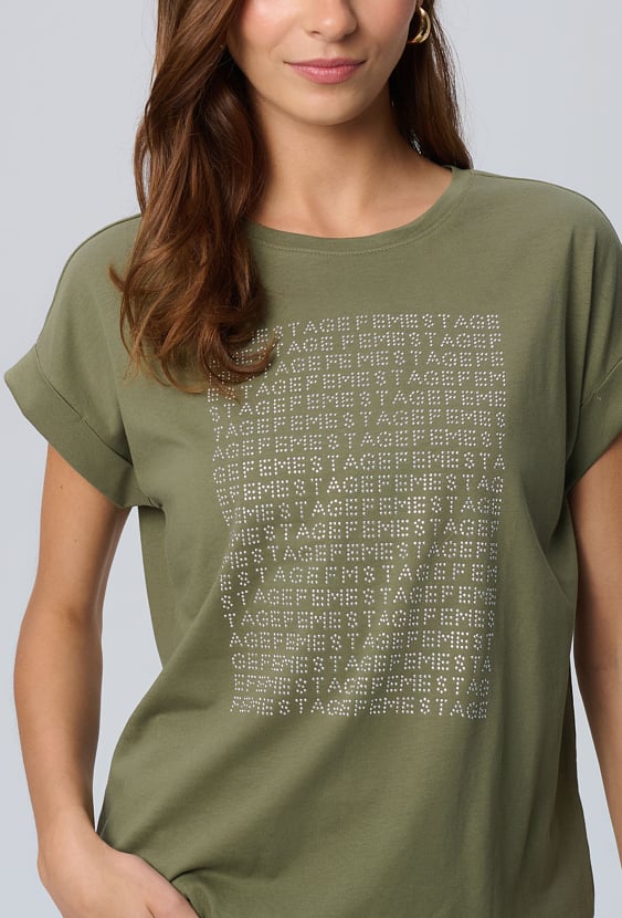 Khaki t-shirt z aplikacją