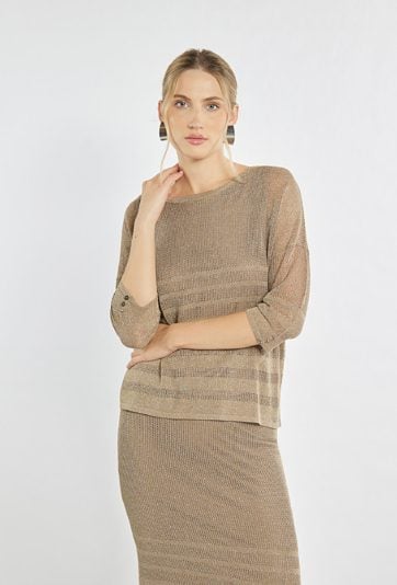 Sweter z siateczkowego materiału