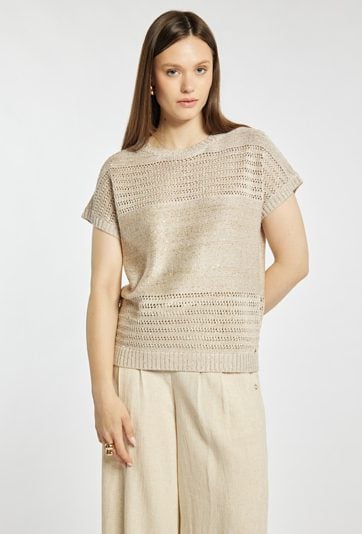 Ażurowy sweter damski