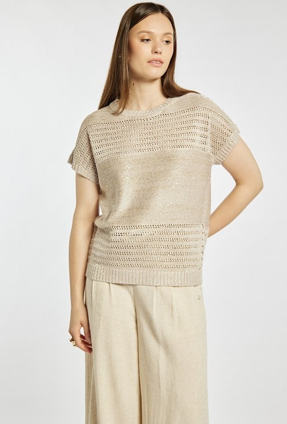 Ażurowy sweter damski