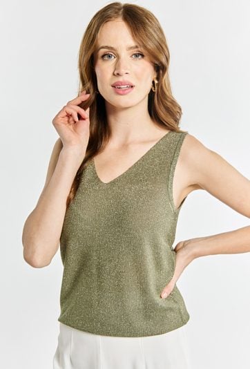 Połyskujący sweter damski