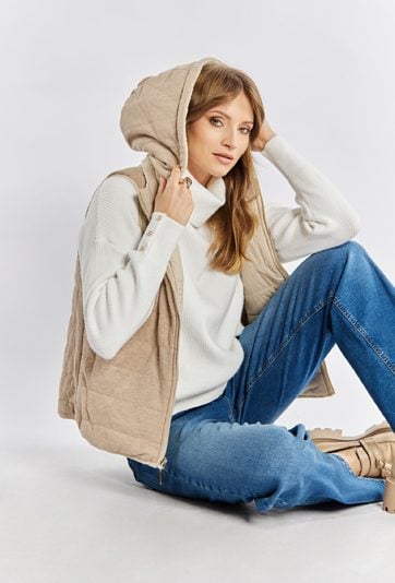 Dwustronna kamizelka damska