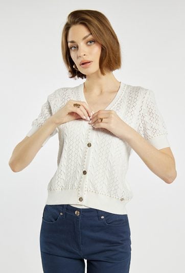 Ażurowy sweter damski