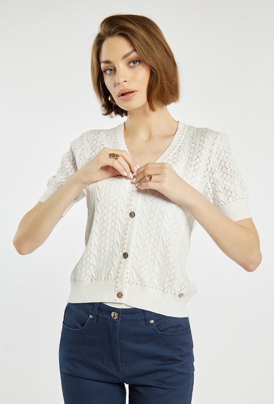 Ażurowy sweter damski