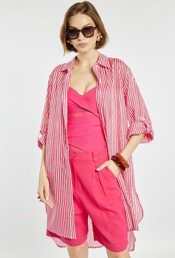 Pareo damskie w formie koszuli