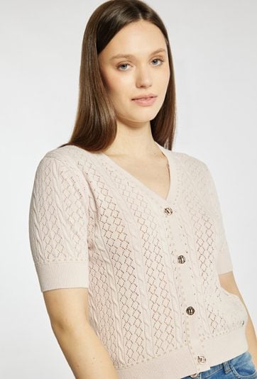 Ażurowy sweter damski