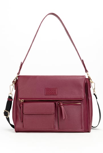 Bordowa listonoszka Nobo z kieszeniami