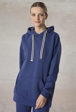 Bluza z kapturem z ozdobną taśmą