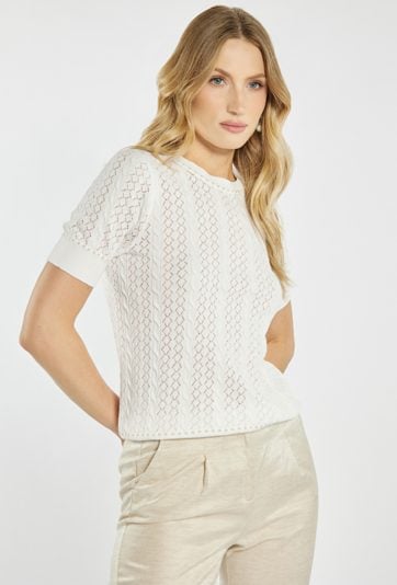 Sweter z ażurowym splotem