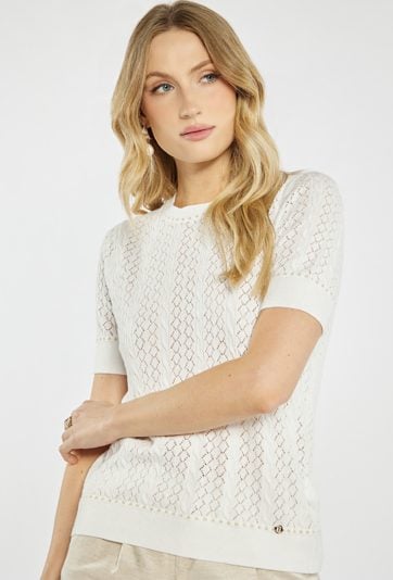 Sweter z ażurowym splotem