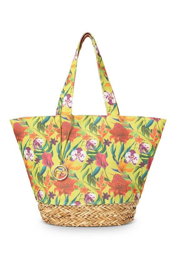 Materiałowa shopperka NOBO z hawajskim motywem