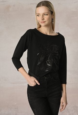 Bawełniana bluza z cekinową aplikacją